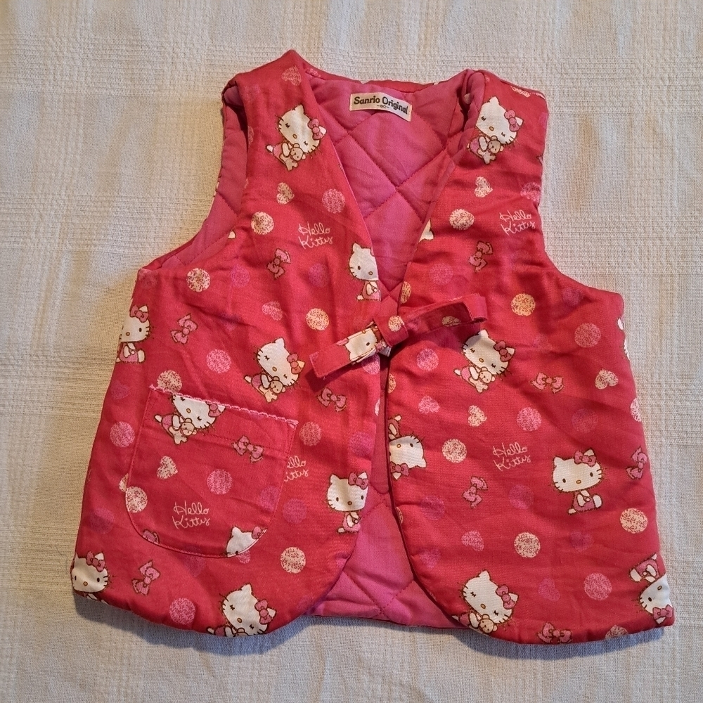 Sanrio Originals size 90 or 3T Hello Kitty quilted vest, New